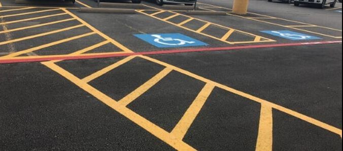 Handicap pavement marking in Decatur, Georgia